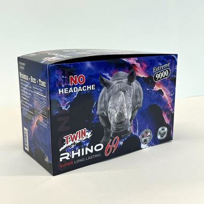 Diseño personalizado de Rhino 69 Píldora de mejora masculina Caja de embalaje reciclable