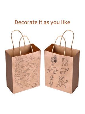 Impresión offset de bolsas de papel Kraft envasado de regalo ecológico