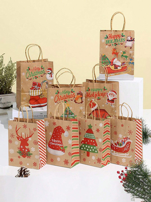 Bolsa de papel regalo de mango retorcido para todas las ocasiones con diseño de logotipo personalizado